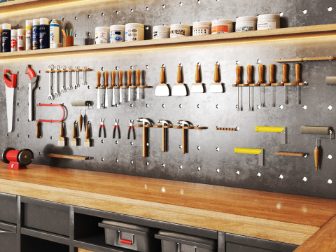 Workshop 02 Garage tools Modelo 3D