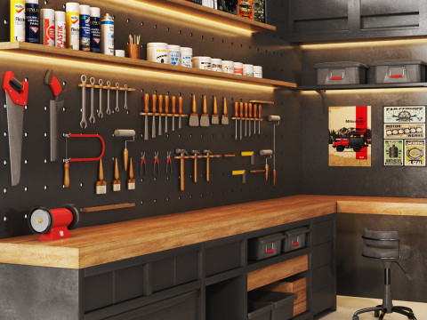 Workshop 02 Garage tools Modelo 3D