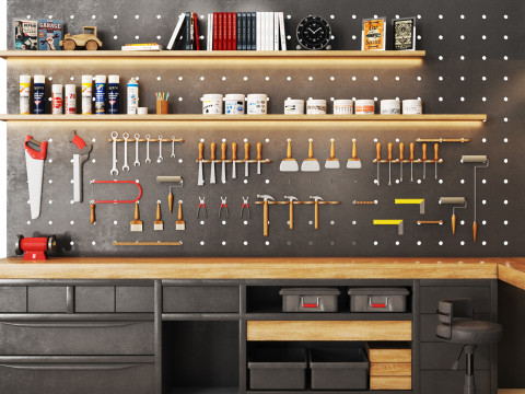 Workshop 02 Garage tools Modelo 3D