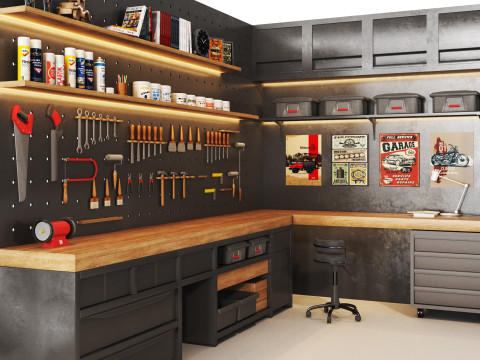 Workshop 02 Garage tools Modelo 3D