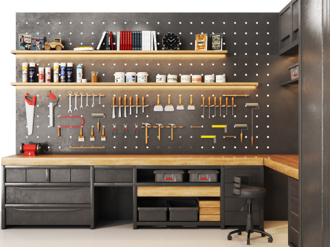 Workshop 02 Garage tools Modelo 3D