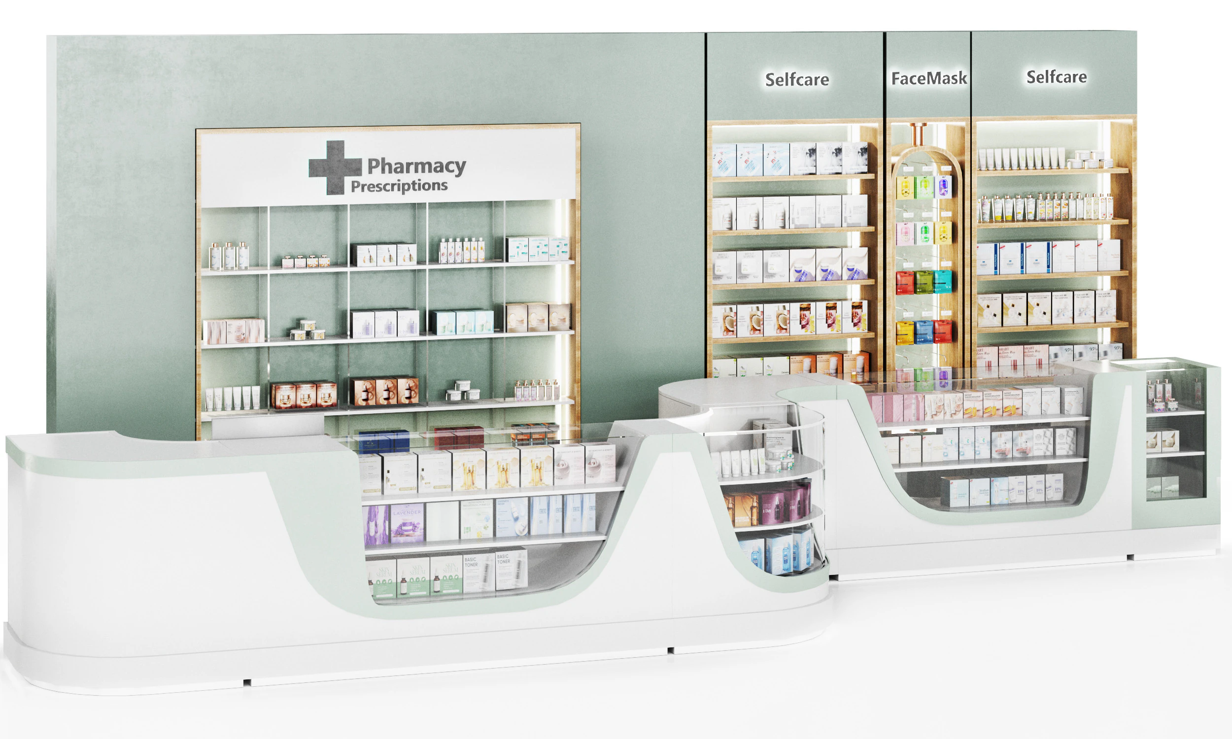 Store - drugstore showcase 03 3D Model .c4d .max .obj .3ds .fbx .stl .blend 