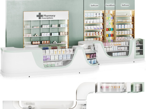 Store - drugstore showcase 03 Modello 3D