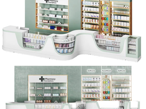 Store - drugstore showcase 03 3D Model