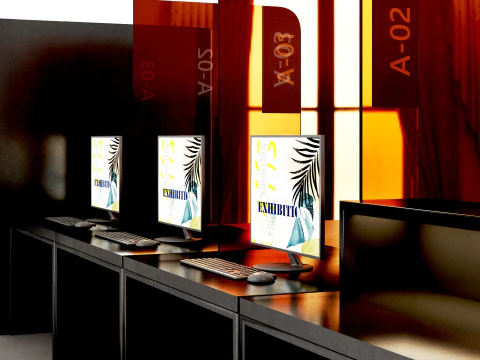 Bank Reception counter customer service 3D Model