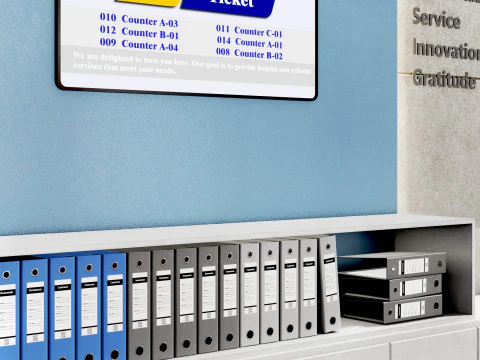 Bank Reception counter customer service 3D Model