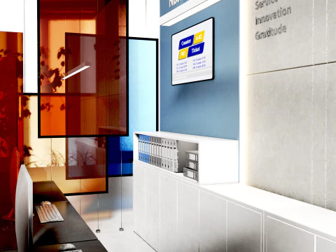 Bank Reception counter customer service 3D Model
