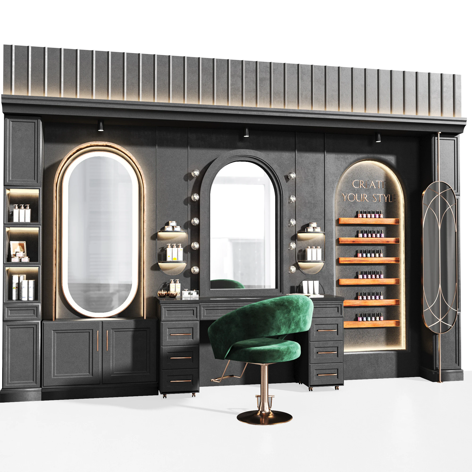 BeautySalon 017 barbershop 3D Model .c4d .max .obj .3ds .fbx .stl .blend 