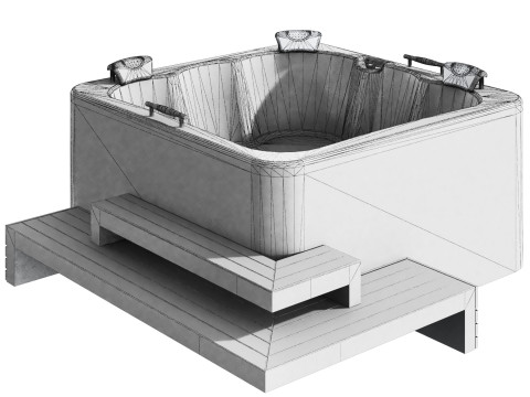 Jacuzzi 04 Spa pool Bathtub 3Dモデル