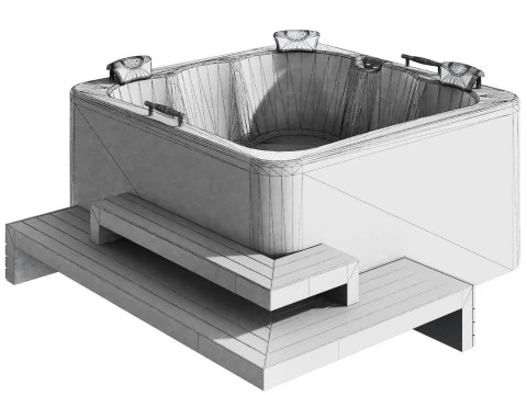 Jacuzzi 04 Spa pool Bathtub 3D Model