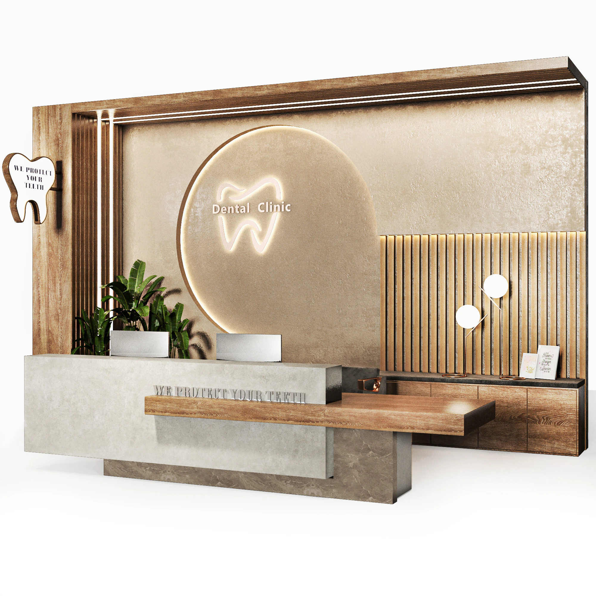 Reception15 - Dentist clinic 3D Model .c4d .max .obj .3ds .fbx .stl .blend 