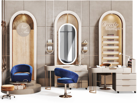 BeautySalon 18 manikür pedikür berber dükkanı 3D Model