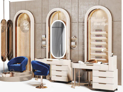 BeautySalon 18 manicure pedicure barbershop 3D Model