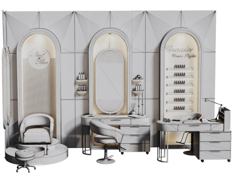 BeautySalon 18 manicure pedicure barbershop 3D Model
