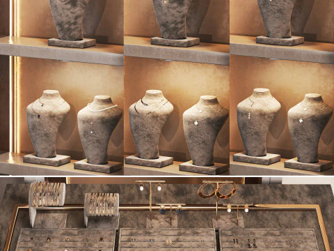 Jewelry store 03 showcase 3D Model