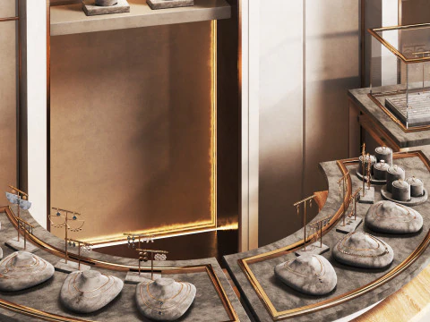 Jewelry store 03 showcase 3D Model