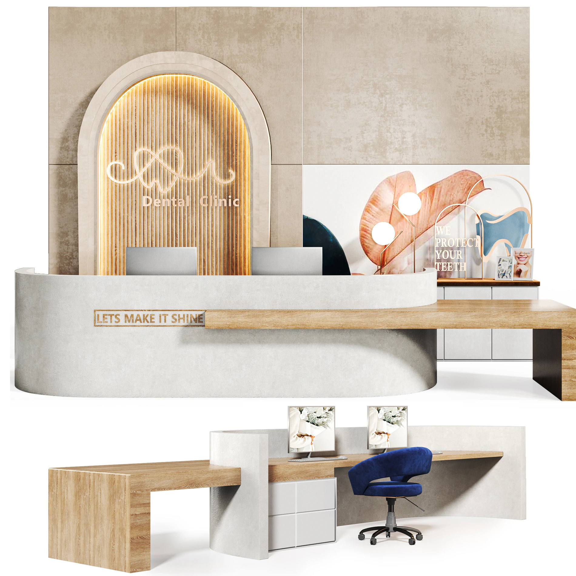 Reception 18 Dental Clinic 03 3D Model .c4d .max .obj .3ds .fbx .stl .blend 