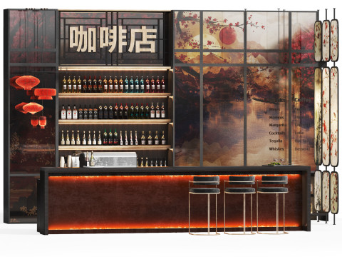 Chinese Cafe Restaurant 3D Model