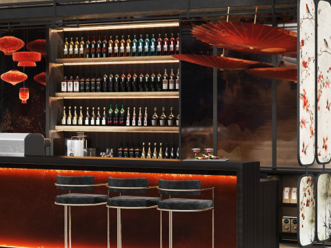 Chinese Cafe Restaurant 3D Model