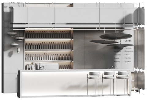 Chinese Cafe Restaurant 3D Model