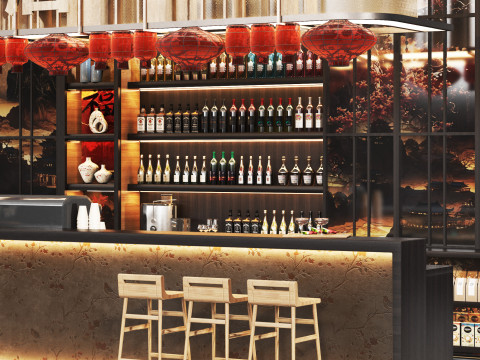 Desain Restoran Kafe Cina 02 Model 3D