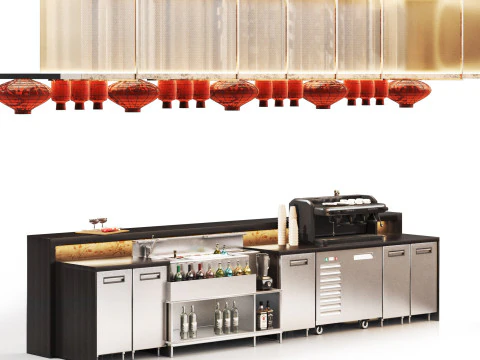 Chinese Cafe Restaurant design 02 3D Model