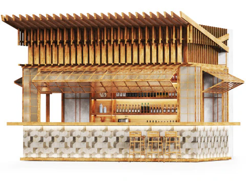 Zona ristorazione della caffetteria 25 Modello 3D