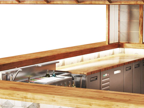 Zona ristorazione della caffetteria 25 Modello 3D