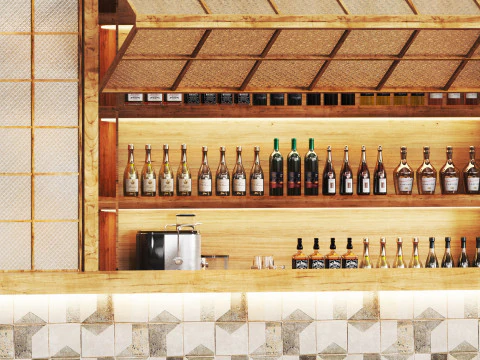 Zona ristorazione della caffetteria 25 Modello 3D