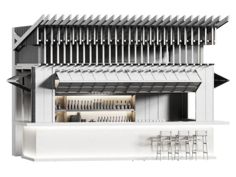Zona ristorazione della caffetteria 25 Modello 3D