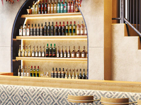 Greek Cafe Bar 02 3D Model