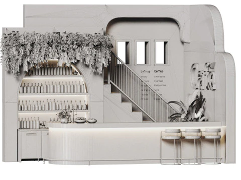 Greek Cafe Bar 02 3D Model