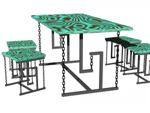 table witch chair 3D Model