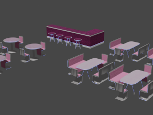 a set of furniture for a cafe and bar 3D Model