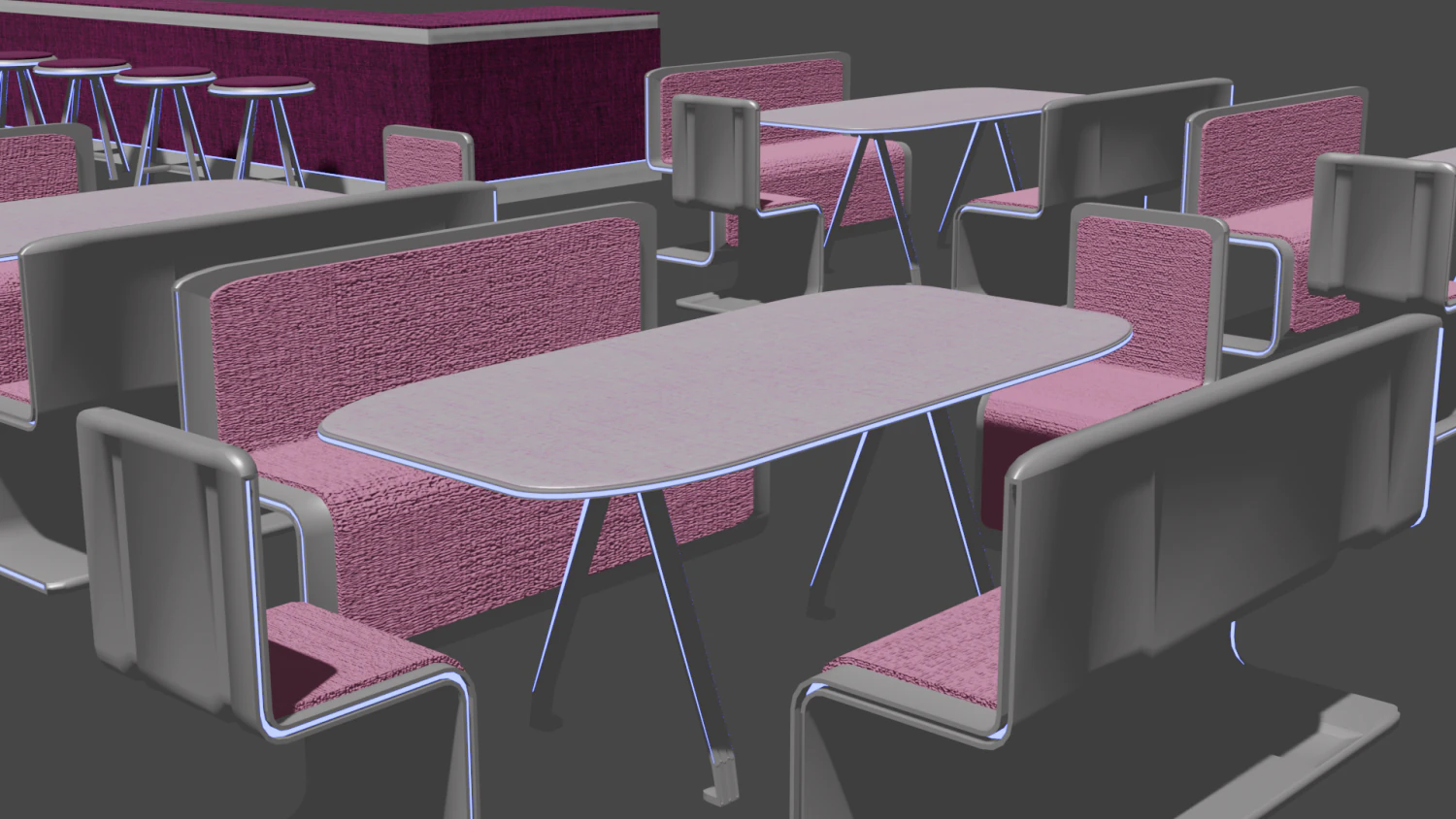 a set of furniture for a cafe and bar 3D Model .c4d .max .obj .3ds .fbx .stl .blend 