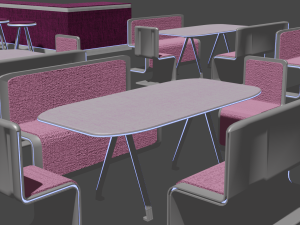 a set of furniture for a cafe and bar 3D मॉडल