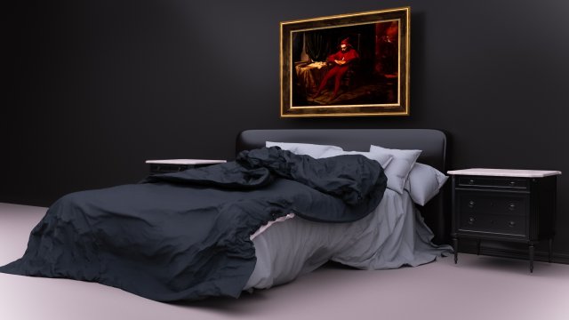 Bed first class realistic 3D Model .c4d .max .obj .3ds .fbx .stl .blend 