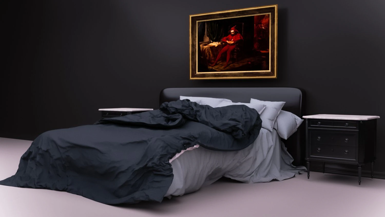 Bed first class realistic 3D Model .c4d .max .obj .3ds .fbx .stl .blend 