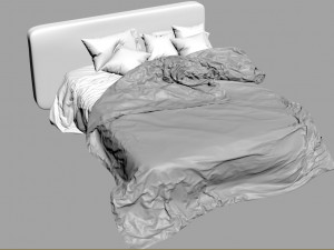 Bed first class realistic 3D Model