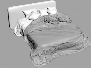 Bed first class realistic 3D Model
