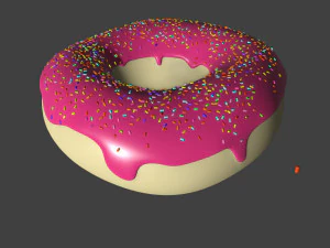 donut with icing 3D Model