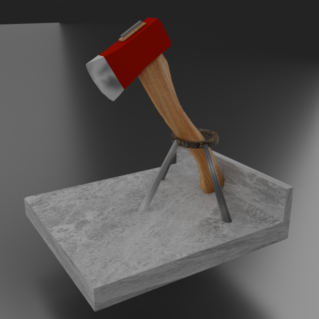 Ax on a stand 3D Model .c4d .max .obj .3ds .fbx .stl .blend 