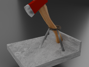 Ax on a stand 3D Model