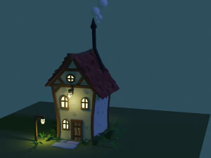 low poly cottage - house 3D Model