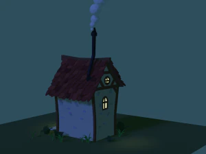 low poly cottage - house 3D Model