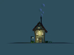 low poly cottage - house 3D Model