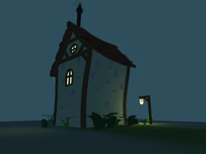 low poly cottage - house 3D Model