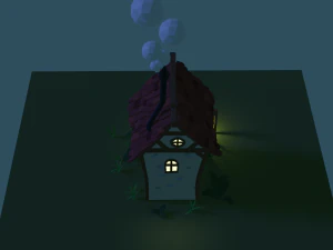 low poly cottage - house 3D Model