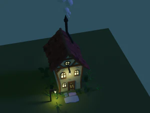 low poly cottage - house 3D Model