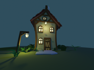 low poly cottage - house 3D Model